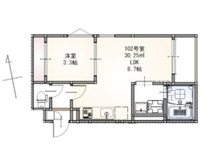 南仙台駅 徒歩9分 1階の物件間取画像